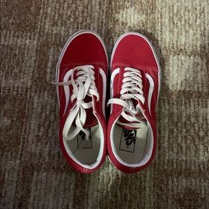Red old skool vans size 6